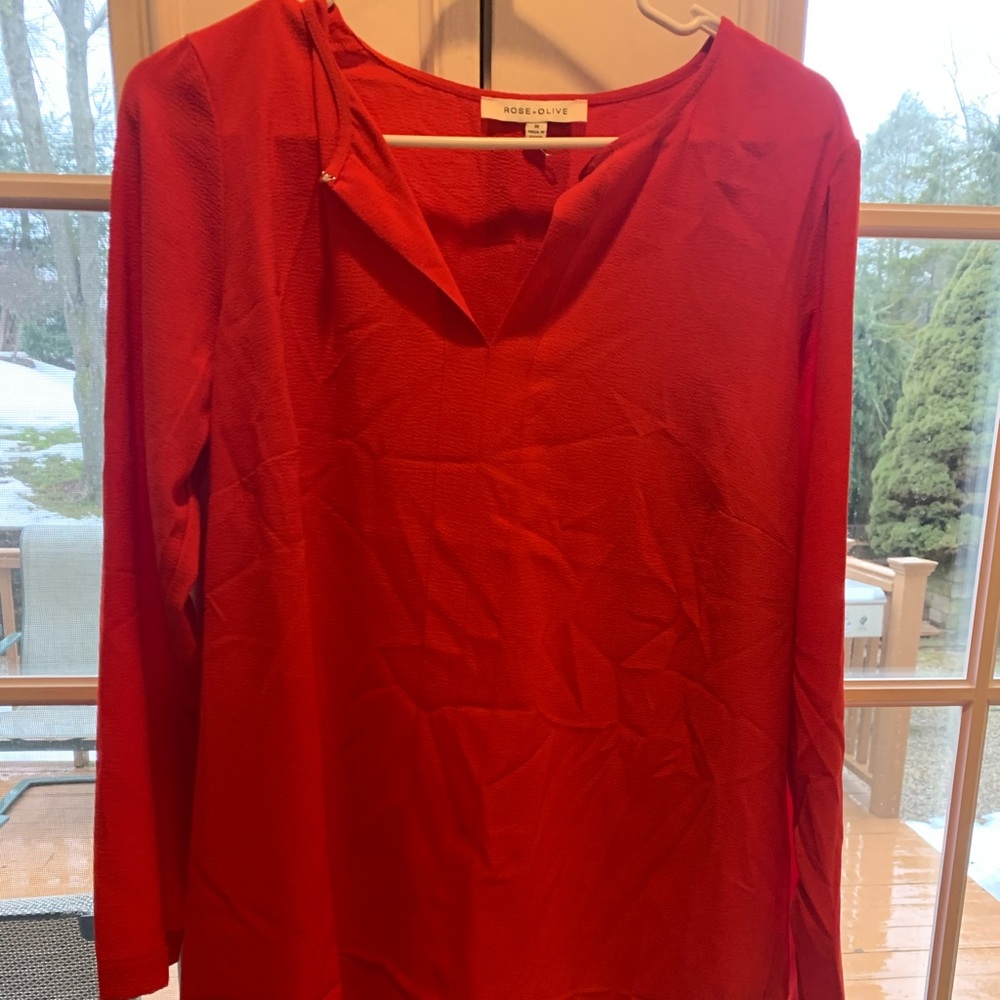 Rose & Olive Red Long sleeve Dress Shirt